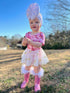 3D Heart mesh skirted romper